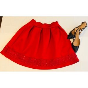Blue Rain - Size Medium Red Skirt